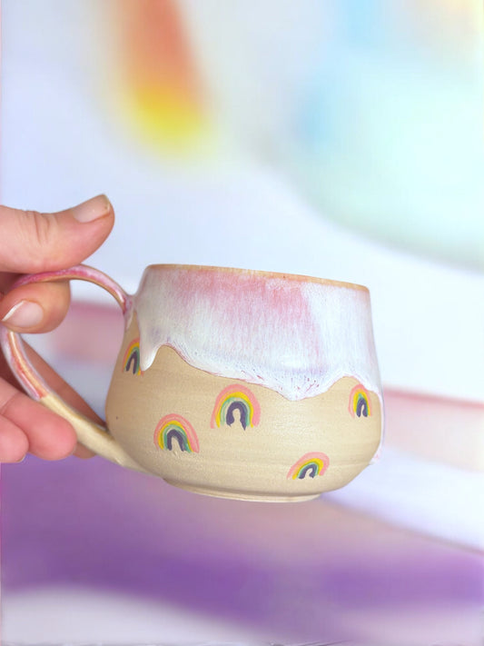 Tasse arc-en-ciel🌈 ,poterie faite main. Entretien facile.