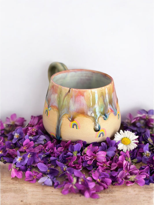 Tasse arc-en-ciel🌈 ,poterie faite main. Entretien facile.