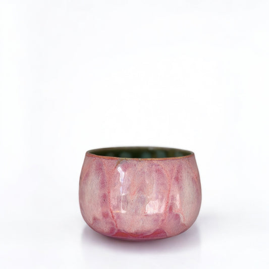 Bol, thé macha Pink & Green  ,poterie faite main. Entretien facile.