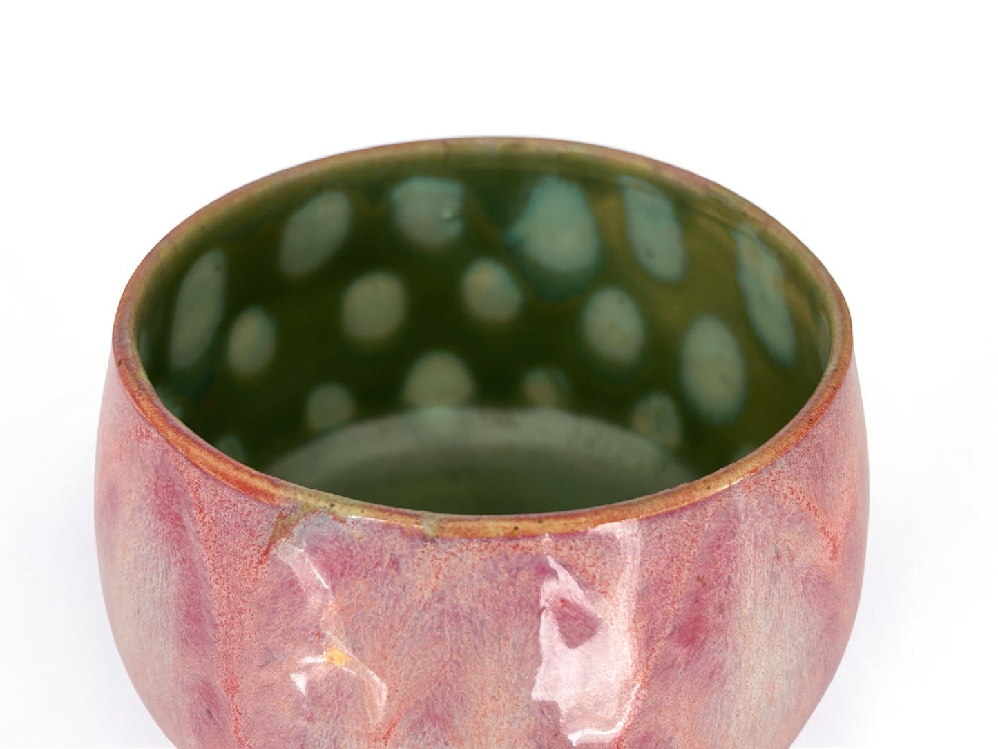 Bol, thé macha Pink & Green  ,poterie faite main. Entretien facile.