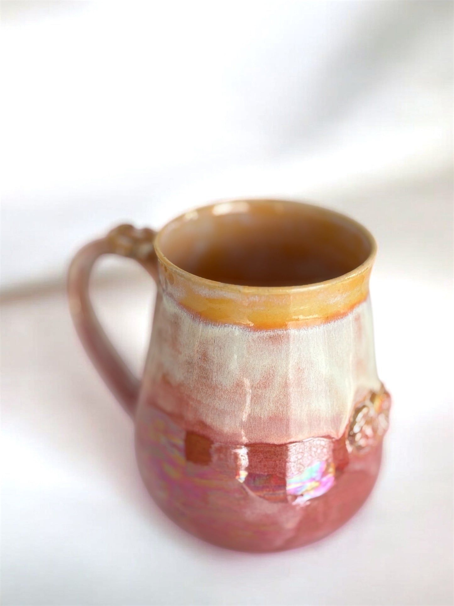 Tasse "Sunrise" Pink, poterie faite main. Entretien facile.